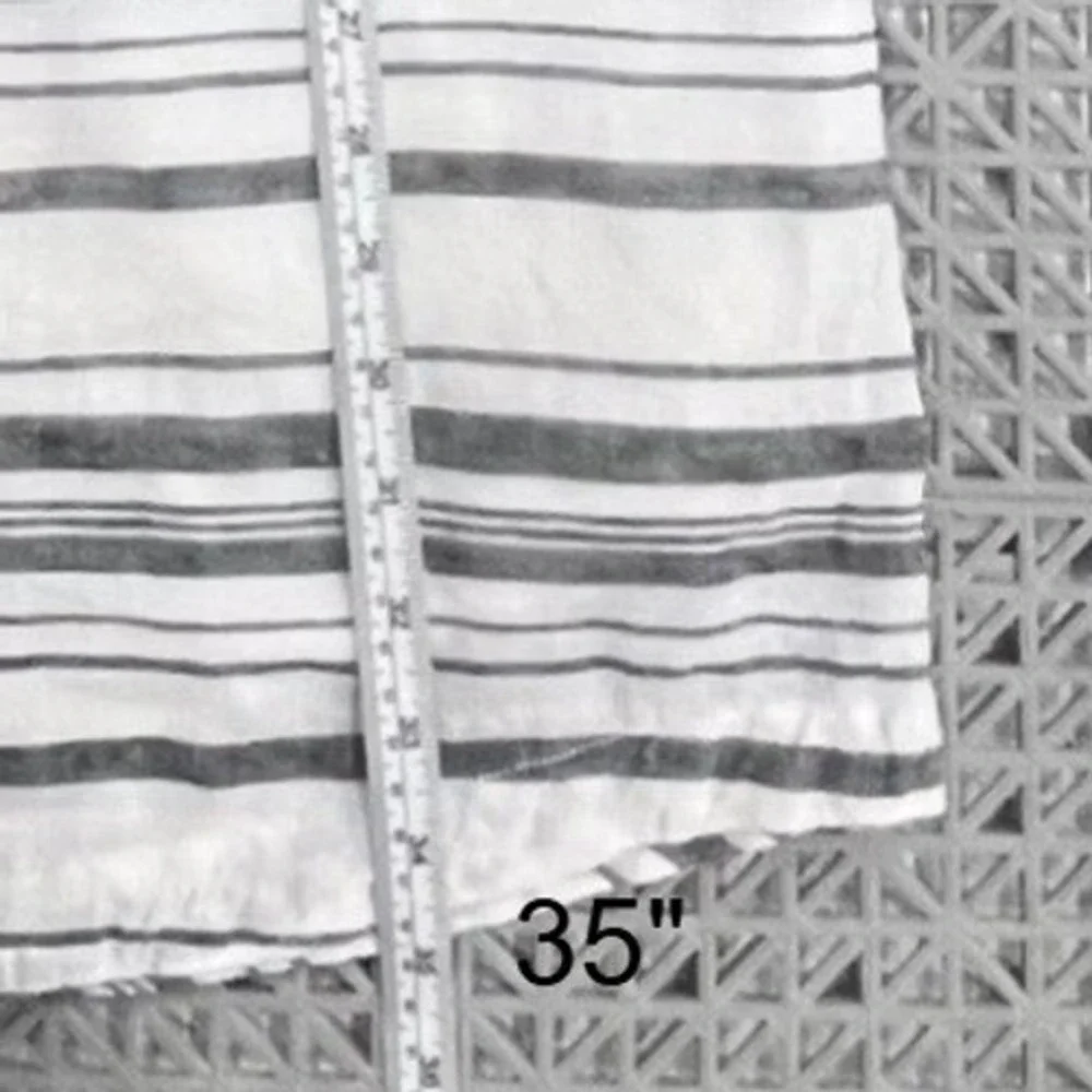 BeachLunchLounge Striped Shift Dress Womens XS White Navy Linen Blend Coastal - Picture 10 of 11